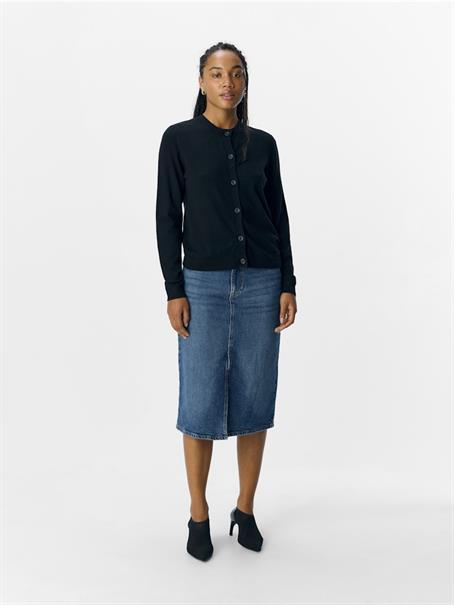 OBJTHESS L/S SHORT CARDIGAN NOOS black