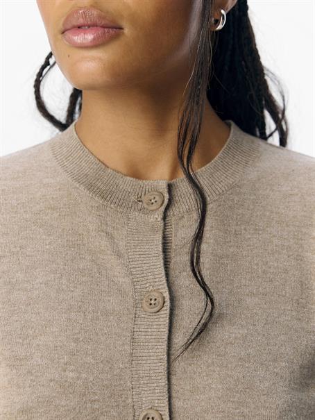 OBJTHESS L/S SHORT CARDIGAN NOOS desert taupe