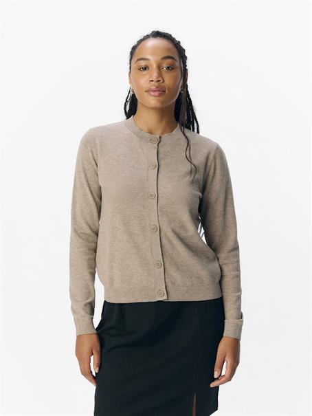 OBJTHESS L/S SHORT CARDIGAN NOOS desert taupe