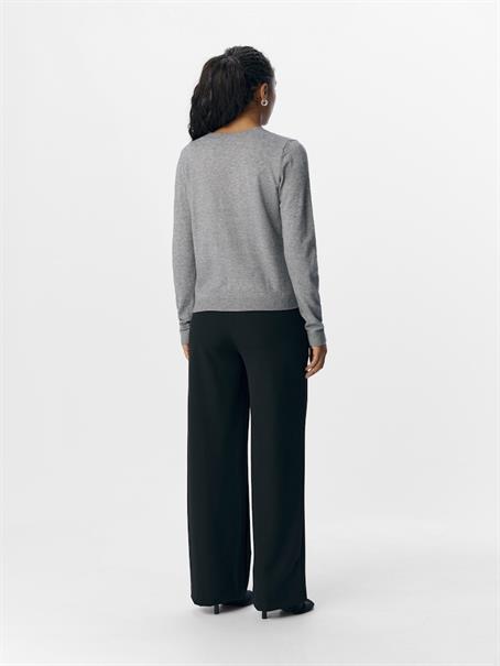 OBJTHESS L/S SHORT CARDIGAN NOOS medium grey melange