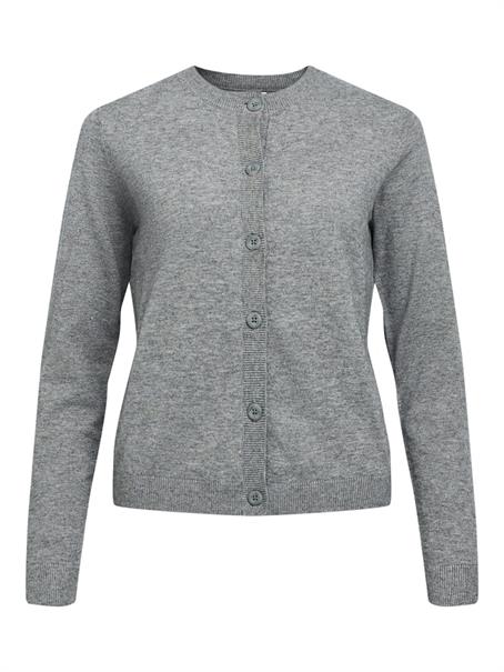 OBJTHESS L/S SHORT CARDIGAN NOOS medium grey melange