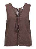 OBJVIGGA RE S/L RE V-NECK TOP 145 seal brown