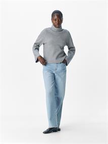 OBJVIOLA LS LO ROLLNECK KNIT NOOS medium grey melange