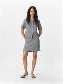 OBJVIOLA MW RE SHORT KNIT SKIRT NOOS medium grey melange