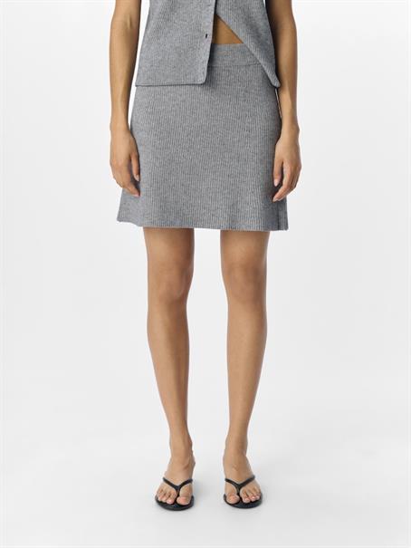 OBJVIOLA MW RE SHORT KNIT SKIRT NOOS medium grey melange
