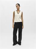 OBJVIVA S/L RE V-NECK KNIT TOP NOOS birch