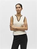 OBJVIVA S/L RE V-NECK KNIT TOP NOOS birch