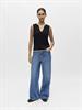 OBJVIVA S/L RE V-NECK KNIT TOP NOOS black