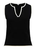 OBJVIVA S/L RE V-NECK KNIT TOP NOOS black