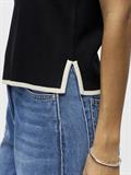 OBJVIVA S/L RE V-NECK KNIT TOP NOOS black