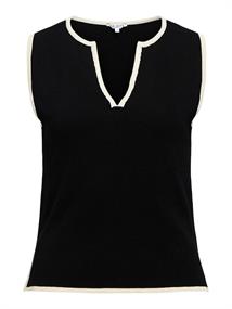 OBJVIVA S/L RE V-NECK KNIT TOP NOOS black
