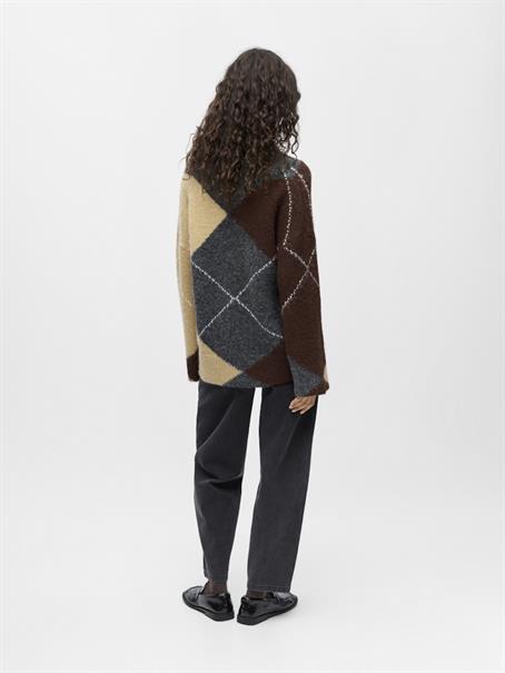 OBJZENA KNIT L/S LO PULLOVER 141 dark grey melange
