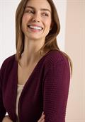 Offene 3/4-Arm Jacke im Ajour-Look sweet grape red