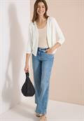 Offene 3/4-Arm Jacke im Ajour-Look vanilla white