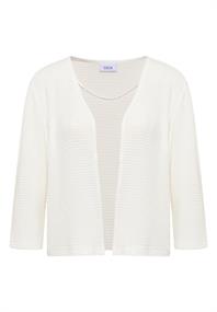 Offene 3/4-Arm Jacke im Ajour-Look vanilla white
