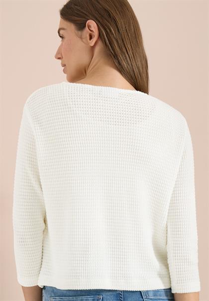 Offene 3/4-Arm Jacke im Ajour-Look vanilla white
