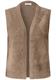 Offene Federgarn-Weste in Unifarbe creamy mocha