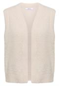 Offene Federgarn Weste oat milk beige melange