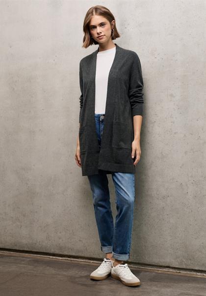 Offener Cardigan industrial grey mel.