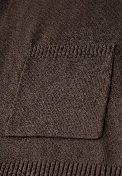 Offener Cosy Cardigan dark nomad brown mel.