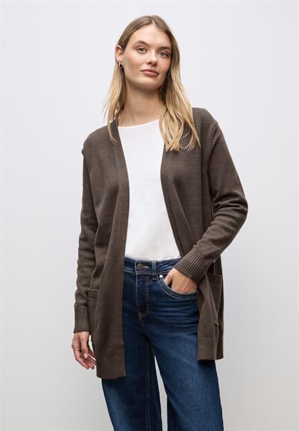 Offener Cosy Cardigan dark nomad brown mel.
