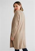 Offener Long Cardigan buff sand melange