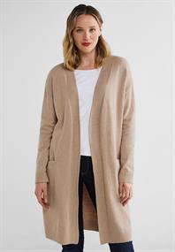 Offener Long Cardigan buff sand melange