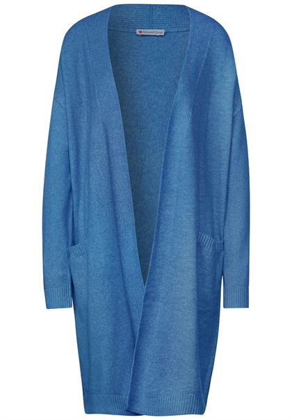 Offener Long Cardigan lapis blue melange