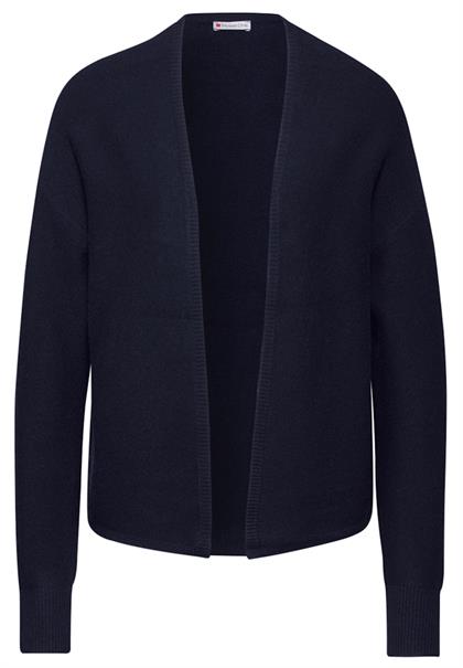 Offener Strukturcardigan deep blue