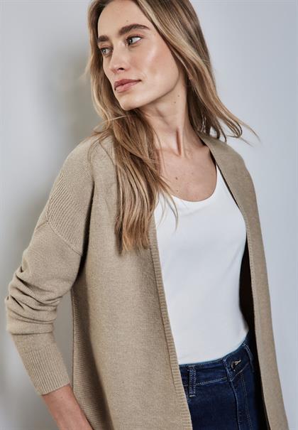 Offener Strukturcardigan honey sand mel.