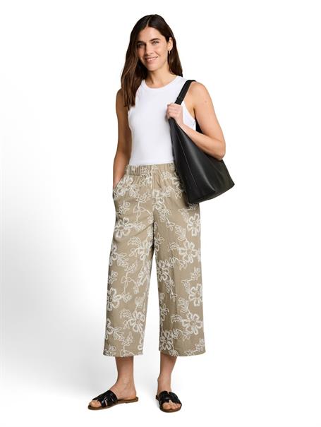 olive white big flower design