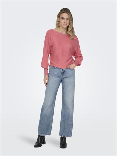 ONLADALINE LIFE L/S SHORT PULLO KNT NOOS tea rose2