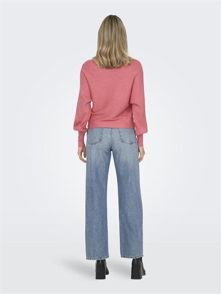 ONLADALINE LIFE L/S SHORT PULLO KNT NOOS tea rose2