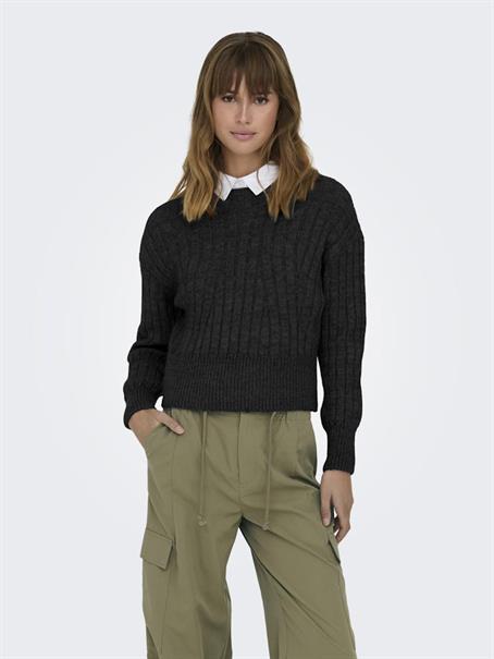 ONLAGNES LS RIB HIGHNECK CC KNT black