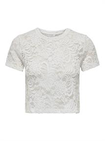 ONLALBA S/S CROPPED TOP JRS cloud dancer