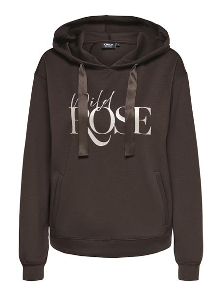 ONLALINA L/S PRINT HOOD SWT coffee bean