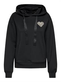 ONLALINA LIFE L/S PRINT HOOD SWT black