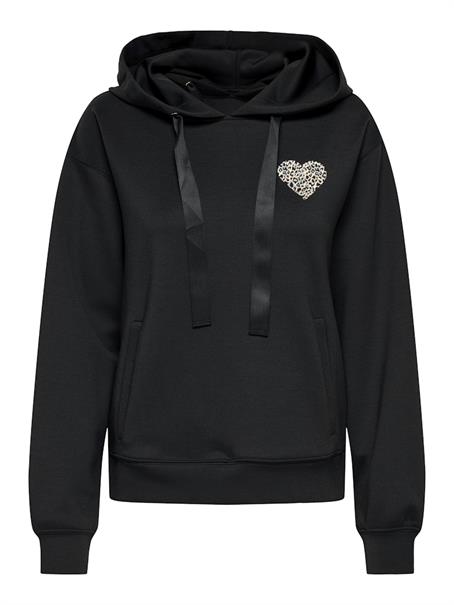 ONLALINA LIFE L/S PRINT HOOD SWT black