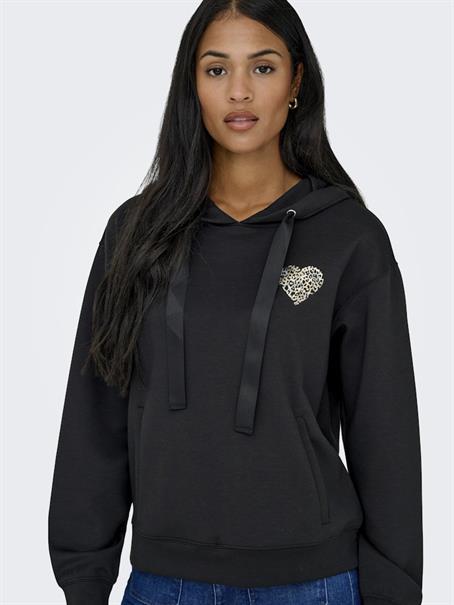 ONLALINA LIFE L/S PRINT HOOD SWT black