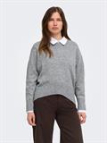 ONLALIVIA LS HIGH-LOW O-NECK KNT medium grey melange
