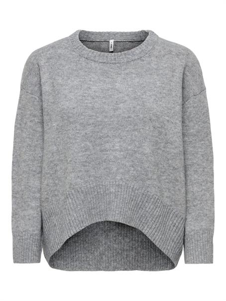 ONLALIVIA LS HIGH-LOW O-NECK KNT medium grey melange