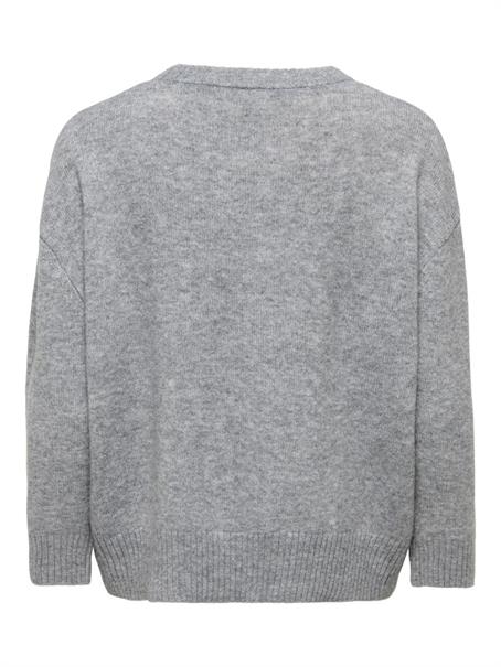 ONLALIVIA LS HIGH-LOW O-NECK KNT medium grey melange