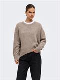 ONLALIVIA LS HIGH-LOW O-NECK KNT taupe gray