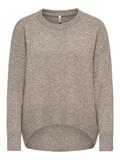 ONLALIVIA LS HIGH-LOW O-NECK NOOS KNT taupe gray