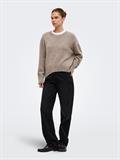 ONLALIVIA LS HIGH-LOW O-NECK NOOS KNT taupe gray