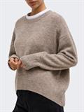 ONLALIVIA LS HIGH-LOW O-NECK NOOS KNT taupe gray