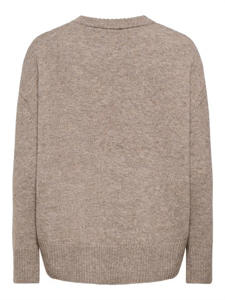 ONLALIVIA LS HIGH-LOW O-NECK NOOS KNT taupe gray