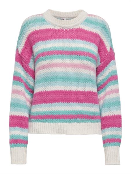 ONLALYSSA LIFE LS STRIPE O-NECK CC KNT birch