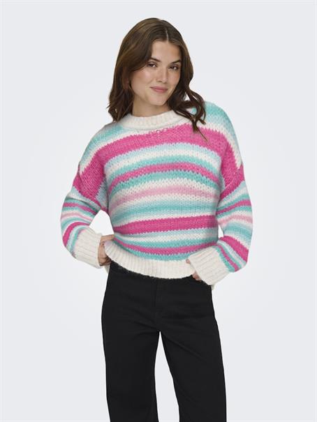 ONLALYSSA LIFE LS STRIPE O-NECK CC KNT birch