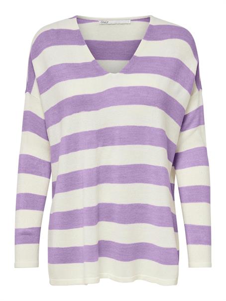 ONLAMALIA LS V-NECK CS KNT hell lila1
